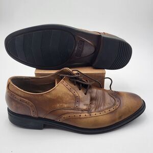 Nunn Bush Men's 9 M Comfort Gel Brown Oxford Dress‎ Shoes